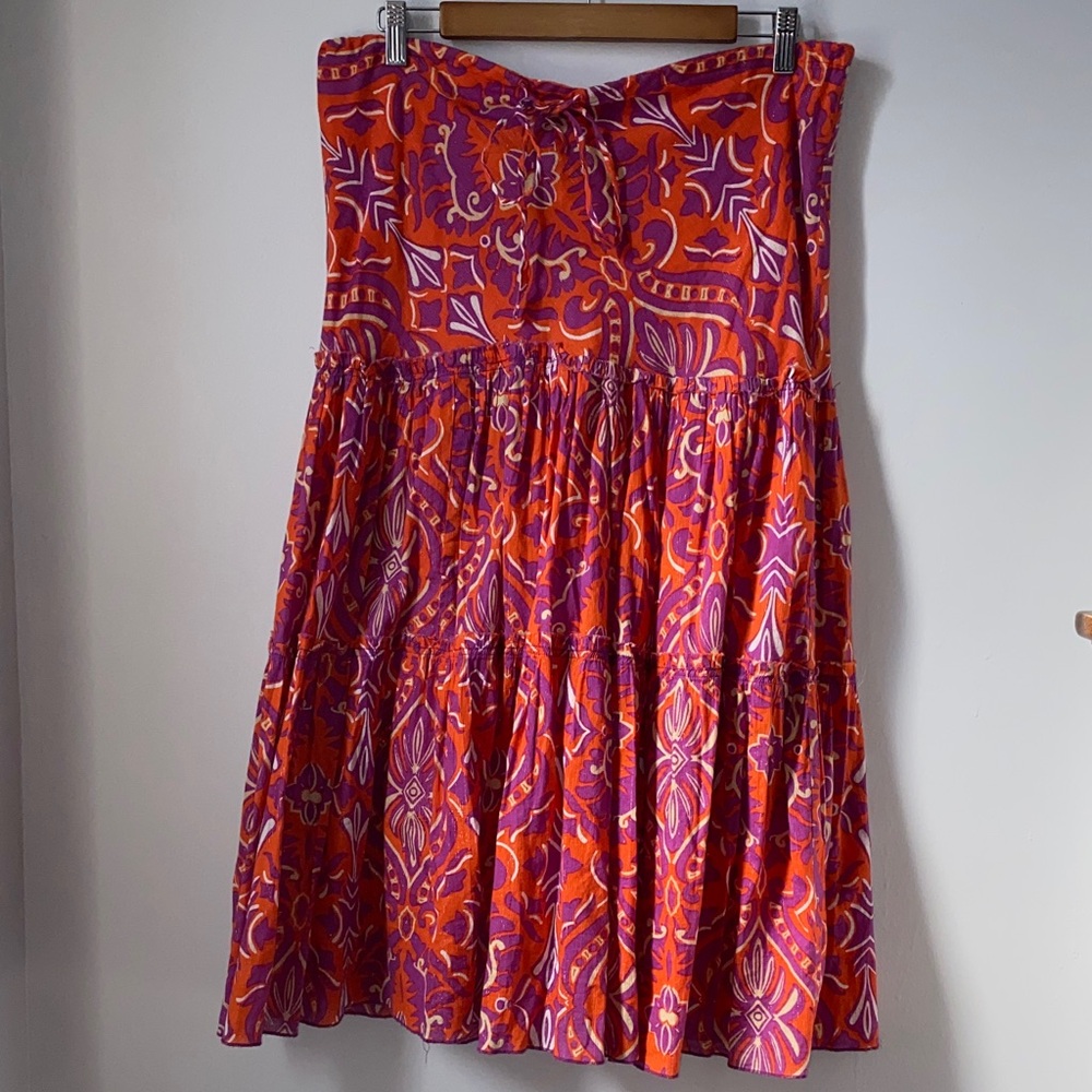 Diane Von Furstenberg vintage Kingston Orange and Purple A-Line Skirt